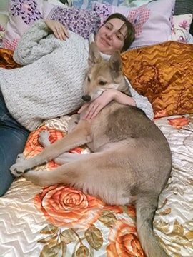 На фото №3 пес Тоша с новой хозяйкой